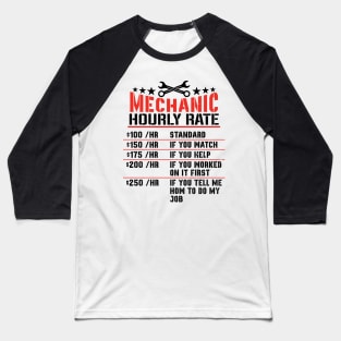 Mechanic Hourly Rating Baseball T-Shirt